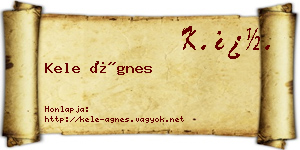 Kele Ágnes névjegykártya