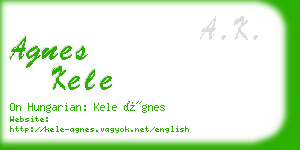 agnes kele business card